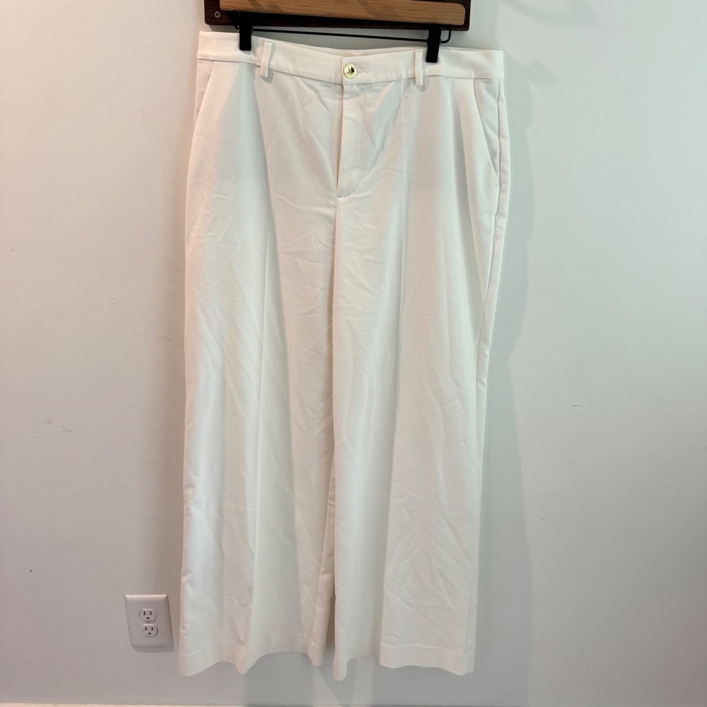 Lilly Pulitzer 33" Colletti High Rise Trouser‎ White Stretch Cotton Size 16